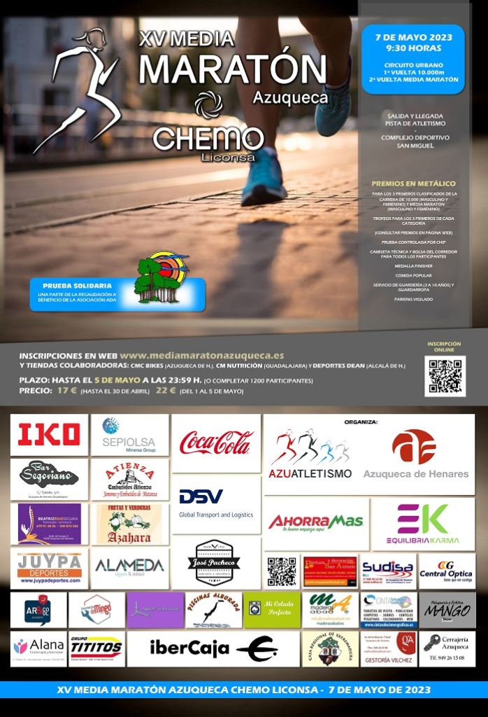 Cartel de la XV Media Maratón de Azuqueca